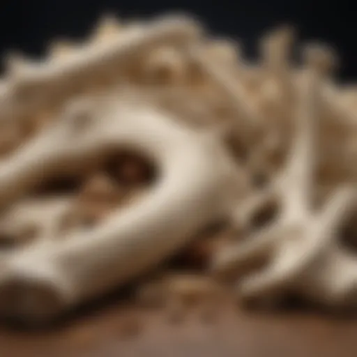 An array of various bones suitable for dogs, showcasing different sizes and types for optimal canine health.