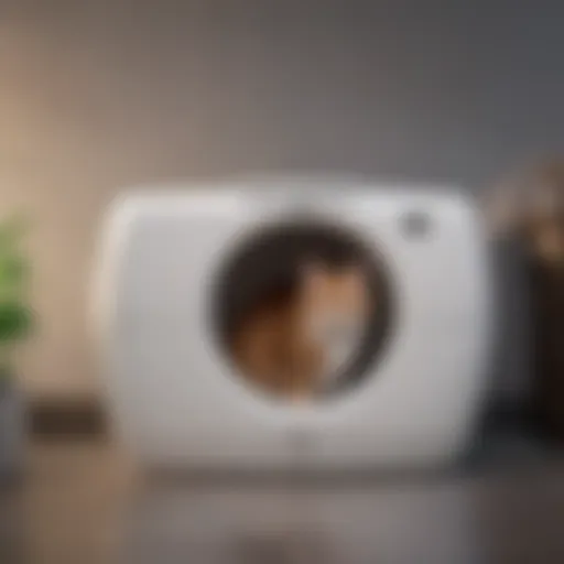 Modern self-cleaning cat litter box with advanced features