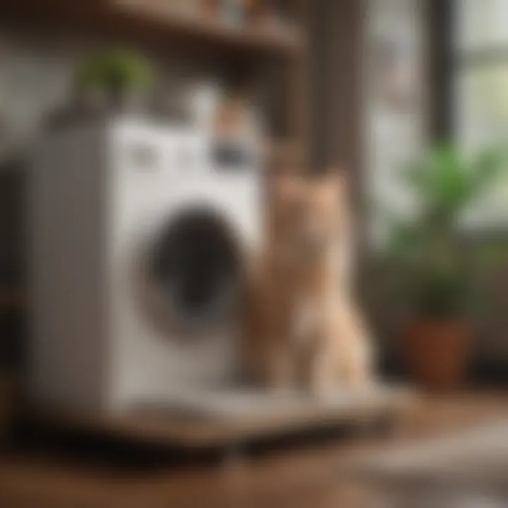 A pet enjoying the comfort of the Shernbao dryer in a cozy indoor setting.