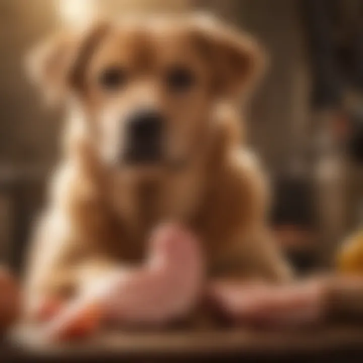 Nutritional chart showing benefits of raw chicken for dogs
