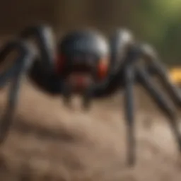 Black widow spider in its natural habitat