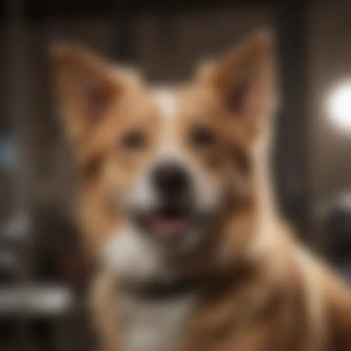 Dog being groomed to maintain hygiene