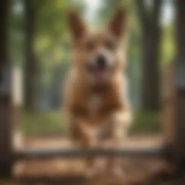 Enhancing Dog Muscularity through Agility Training A fit dog performing an agility exercise outdoors