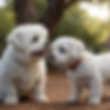 Maltese dog socializing with other dogs