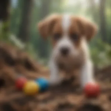 Engaging Activities to Redirect Digging Puppy playing with toys