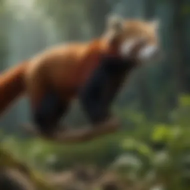 Red Panda Habitat and Safety An illustration of the habitat of red pandas, highlighting environmental factors affecting their safety