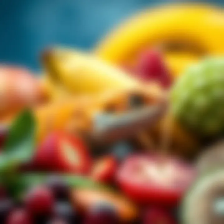 A vibrant selection of fruits and insects, highlighting the dietary preferences of bearded dragons.