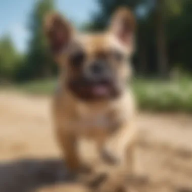 French Bulldog enjoying a playful outdoor activity