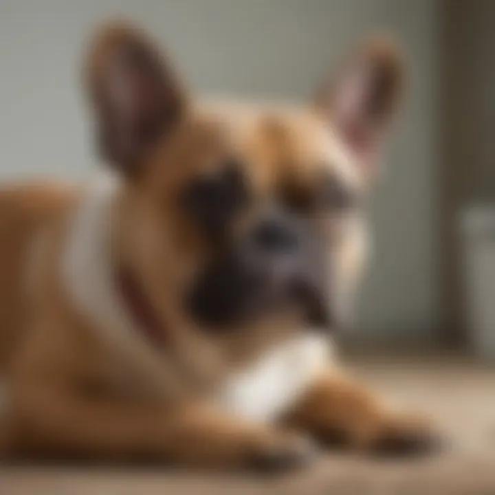 Veterinary examination of a French Bulldog