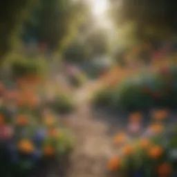 Vibrant summer flower garden showcasing various species