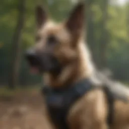 Durable tactical service dog vest in action