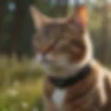 A sleek cat GPS tracker attached to a collar