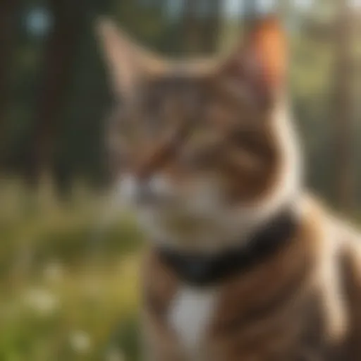 A sleek cat GPS tracker attached to a collar