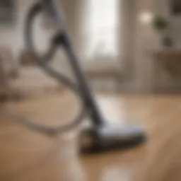 A robust corded handheld vacuum showcasing powerful suction capabilities