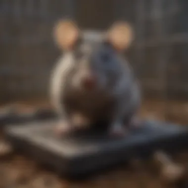 Captured Rat in Humane Trap An overview of a captured rat in a humane trap