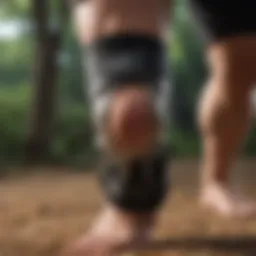 Knee brace providing support to an injured knee