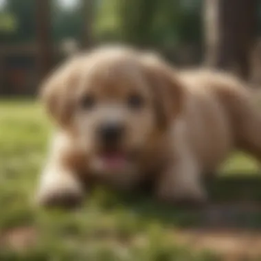 Large Breed Puppy Playing A happy large breed puppy playing with children outdoors