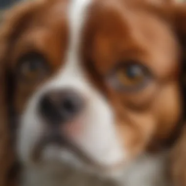 Eyes That Speak: The Soulful Gaze of a Cavalier Close-up of a Cavalier King Charles Spaniel showcasing its expressive eyes