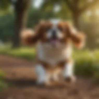 Joyful Moments: The Playful Nature of a Cavalier Cavalier King Charles Spaniel playing joyfully in a park