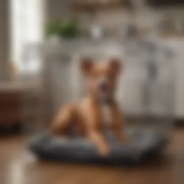 A wire dog crate in a home setting, signifying its practicality for various dog breeds.