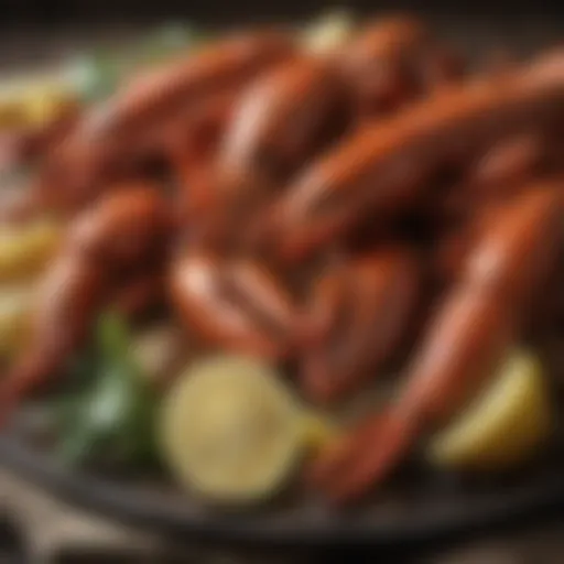 A vibrant platter of seasoned crawfish ready to be enjoyed