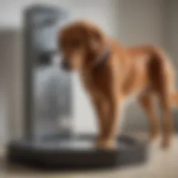 Stylish extra large dog water fountain in a modern home setting