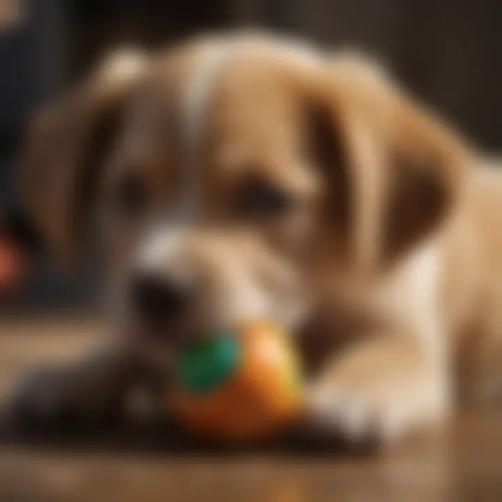 A puppy with a chew toy, illustrating behavior changes