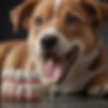 Veterinarian examining a puppy's dental health