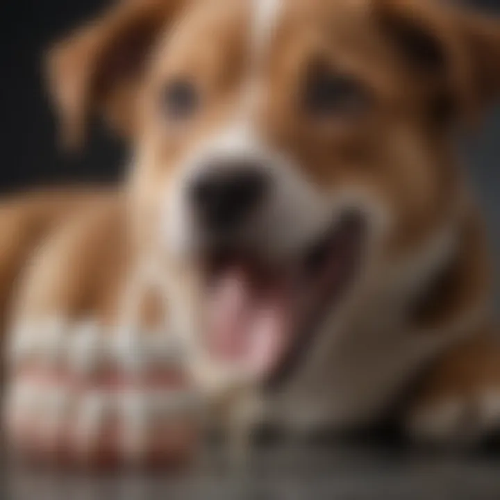 Veterinarian examining a puppy's dental health