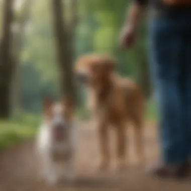 Mastering Leash Management Techniques A close-up of a dog walker managing leashes effectively.
