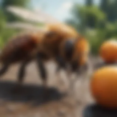 Ecological Importance of Big Orange Bees Illustration of the ecological importance of big orange bees