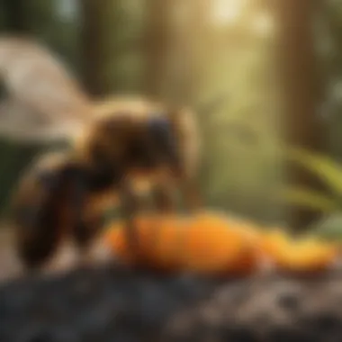 A big orange bee in its natural habitat