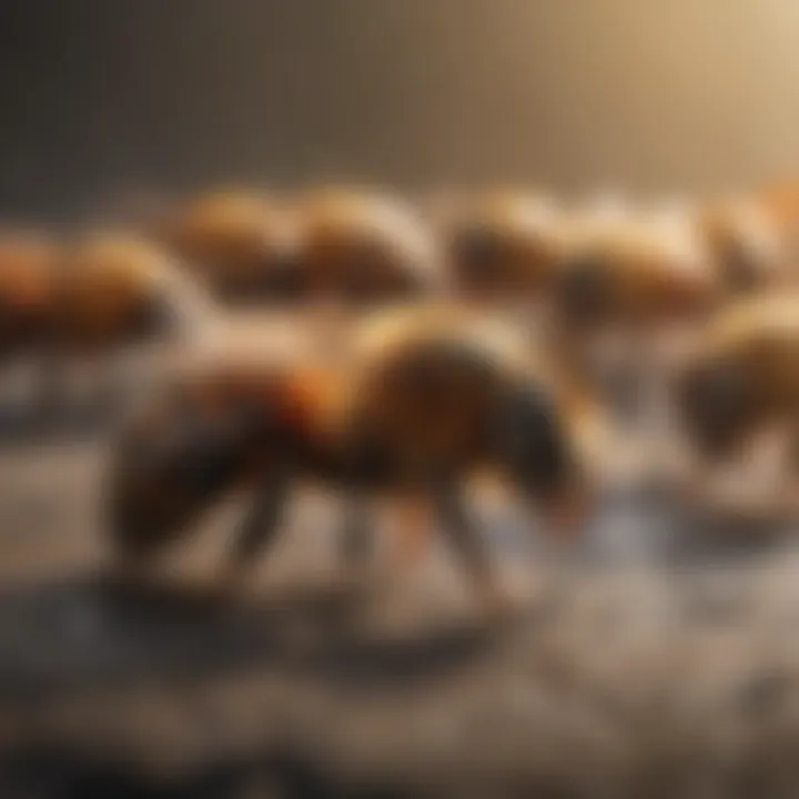A variety of big orange bee species