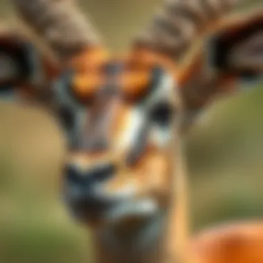 Close-up of a gazelle showcasing its unique adaptations