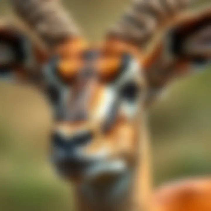 Close-up of a gazelle showcasing its unique adaptations