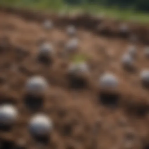 Close-up view of goat droppings on a farm