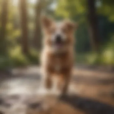 Dog enjoying a sunny outdoor playtime