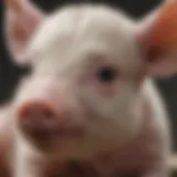 A close-up of a mini piglet's expressive eyes