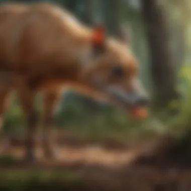 A hornero foraging for food in its natural habitat
