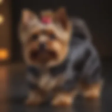 Groomed Yorkie A well-groomed little Yorkie showcasing its beautiful coat