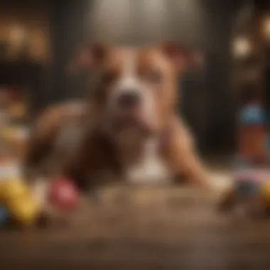 An assortment of toys and treats in a Pitbull subscription box