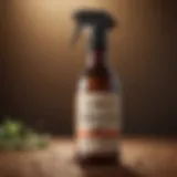 Close-up of a premium roach spray bottle with a sleek design