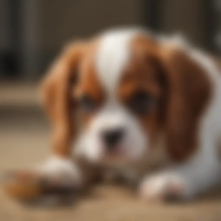 Cavalier King Charles Spaniel puppy displaying good behavior and obedience