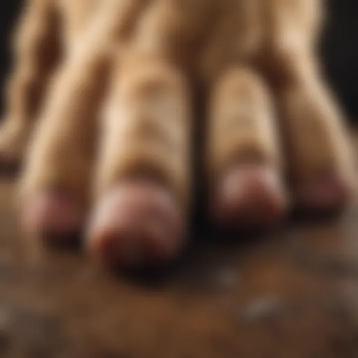 Illustration of common health issues associated with dog paws