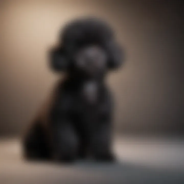 A charming black toy poodle showcasing its elegant coat.