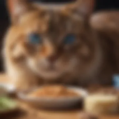 Diagnosis of Cat Food Allergies Veterinarian consulting with a cat owner about food allergies.
