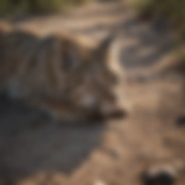 Comparison of various wildlife tracks with a focus on bobcat prints