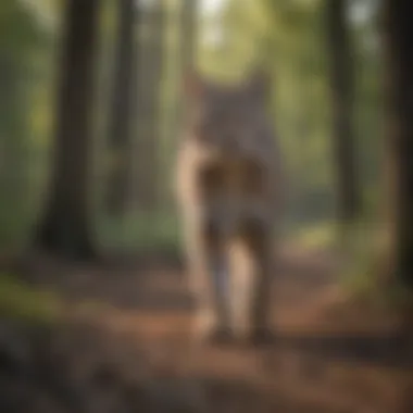 A researcher analyzing bobcat prints with tracking tools