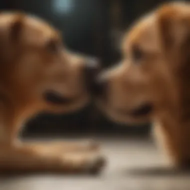 A dog owner observing their pet's paw licking behavior