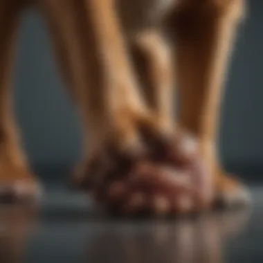 Veterinary Examination of Paw A veterinary examination of a dog's paw